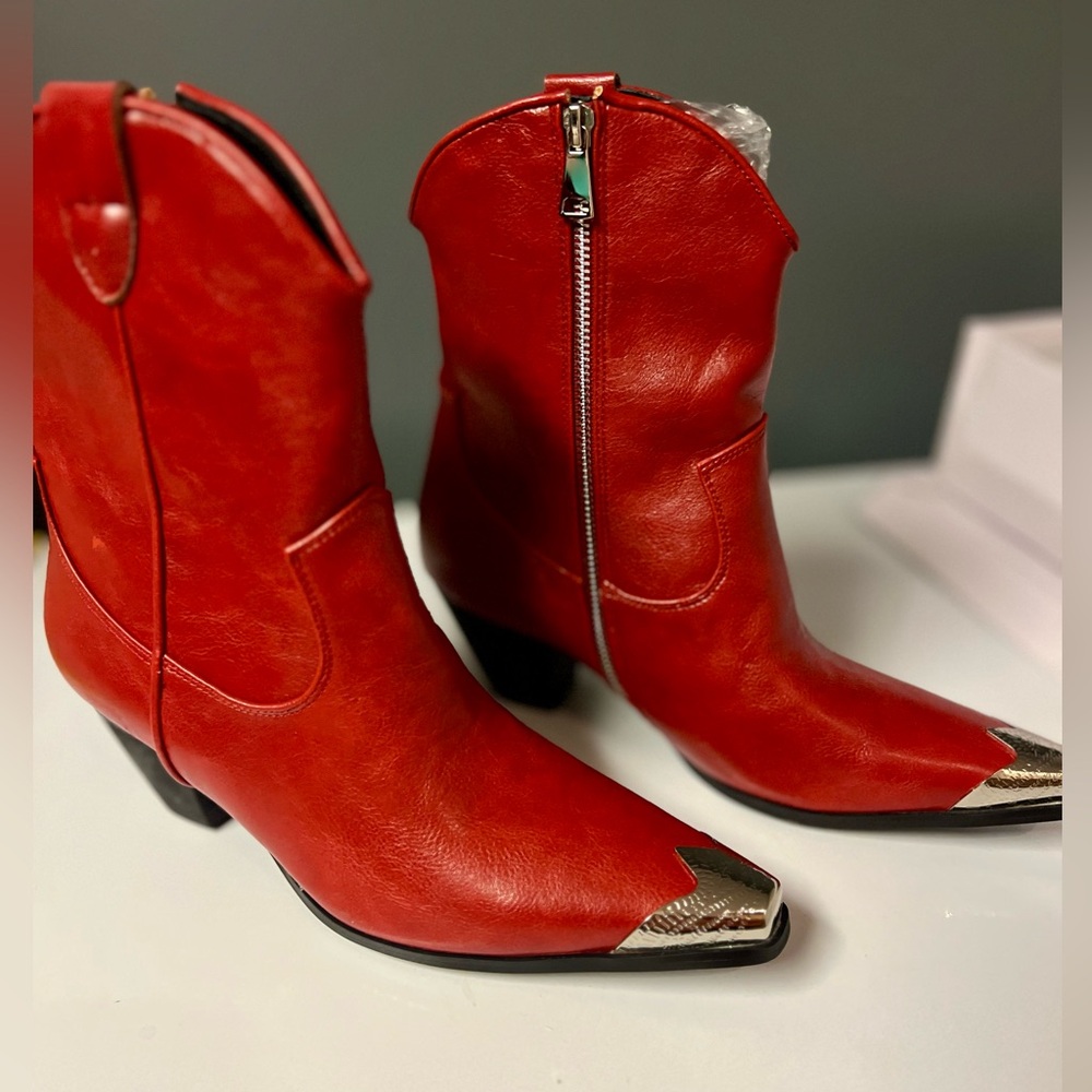 New in Box. Red Ankle Cowboy Boots.